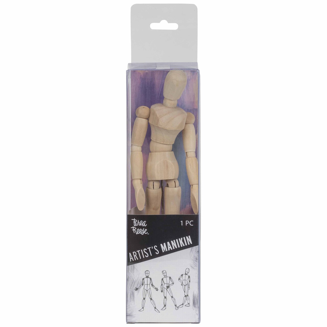 Brea Reese: Wooden Artist's Manikin - 1pc Fully Posable Drawing Reference, Sketching-Painting-Sculpting, Durable & Compact Size, Adult Art Supplies